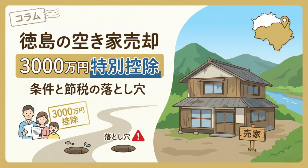 徳島の空き家売却で使える「3000万円特別控除」の条件と節税の落とし穴