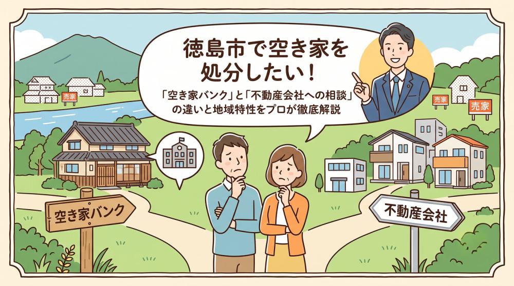 徳島市で空き家を売却・処分する方法は？「空き家バンク」と「不動産会社への相談」の違いや徳島市の地域特性をプロが徹底解説